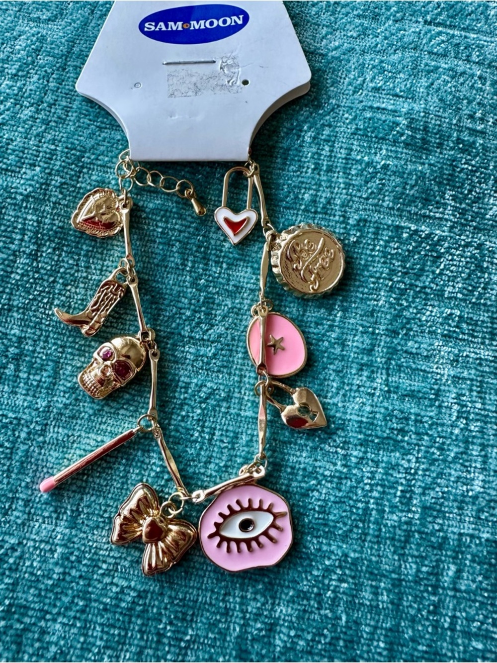 Gold-tone Charm Bracelet with assorted charms. - Picture 4 of 4